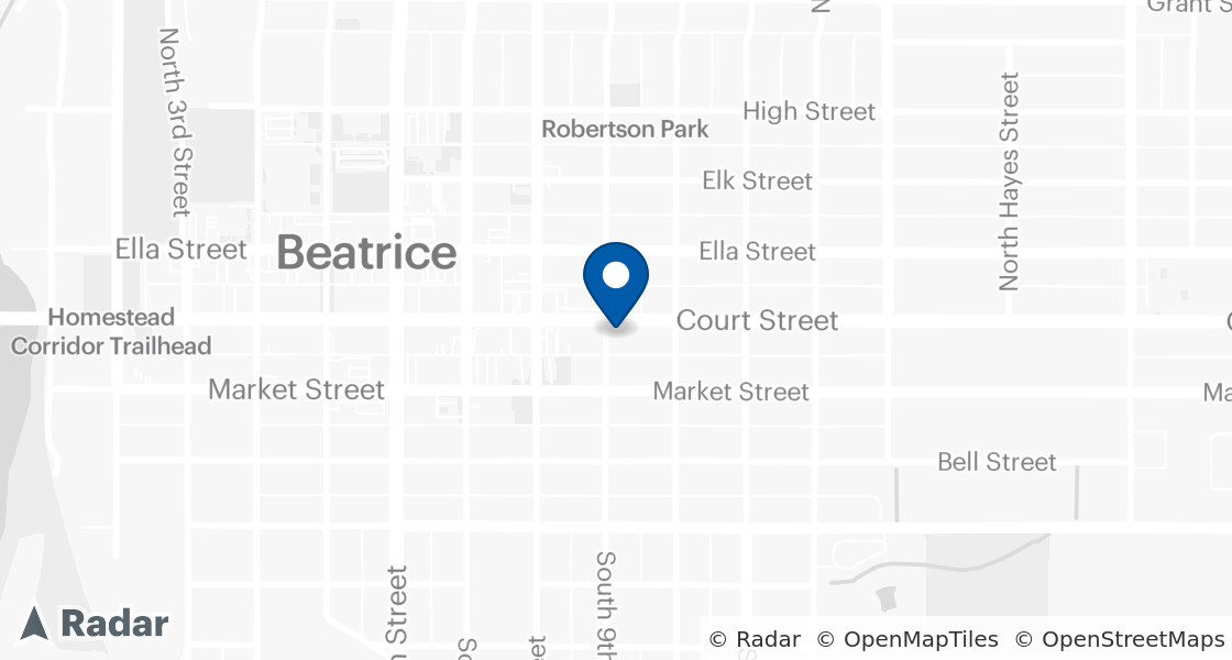 Map of Dairy Queen Location:: 901 Court St, Beatrice, NE, 68310-4008
